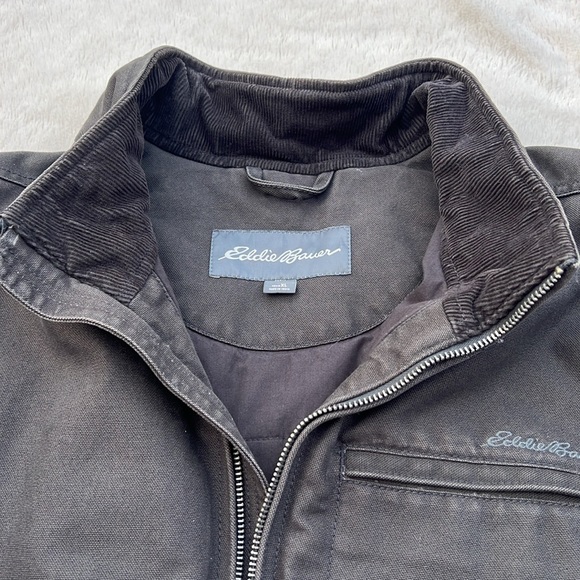 Eddie Bauer Bomber Jacket Explorer Cloth XL Bomber Coat Pockets grey - Picture 3 of 9